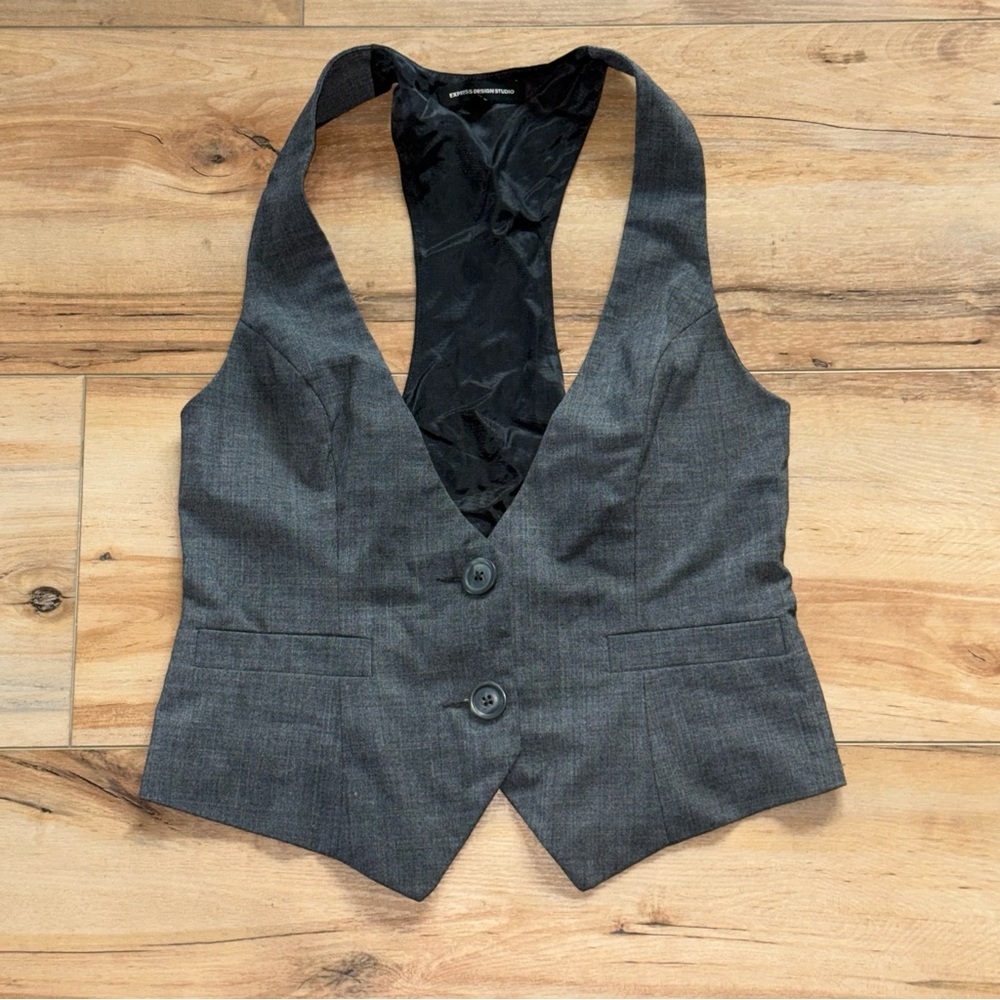 Express Gray Sleeveless Fitted Vest Size 6 Small Business Casual (black sold)